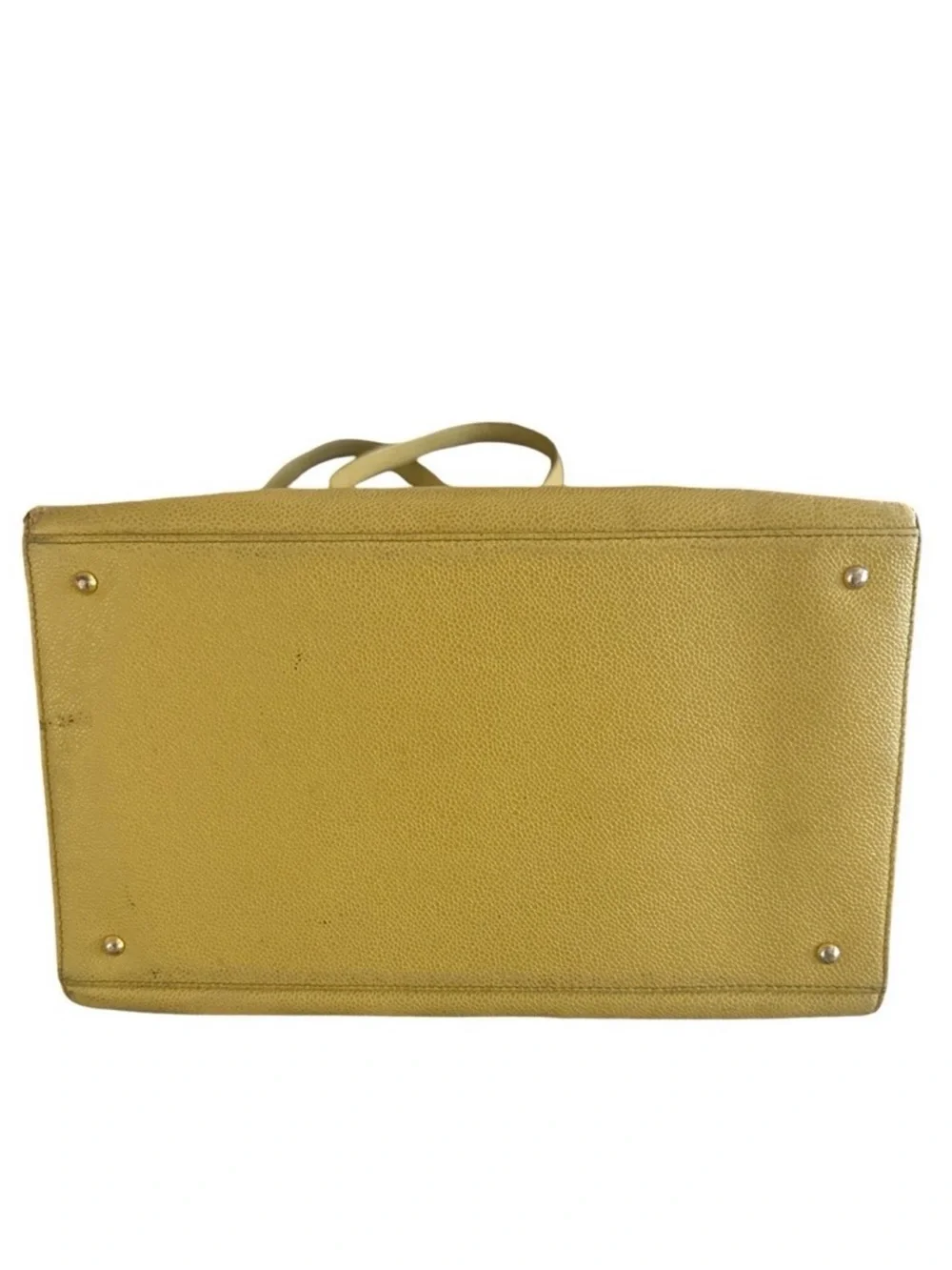 Vintage Chanel Olive Green Caviar Leather CC Logo Shoulder Tote Bag